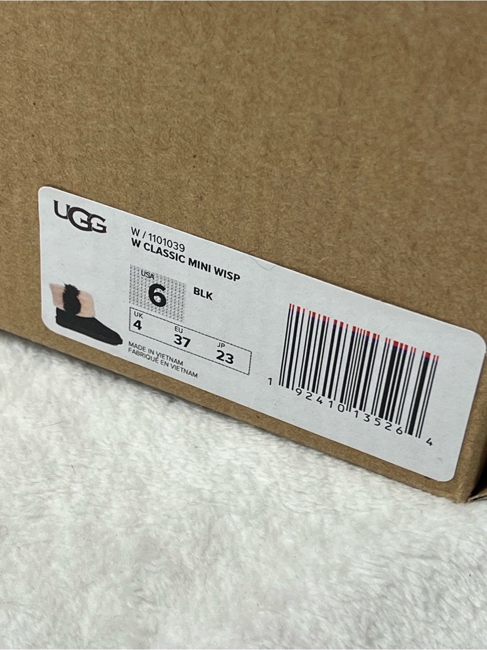 UGG Classic Mini Wisp Black Suede Sheepskin Cuff Boots Women’s US 6 NIB - Picture 3 of 6